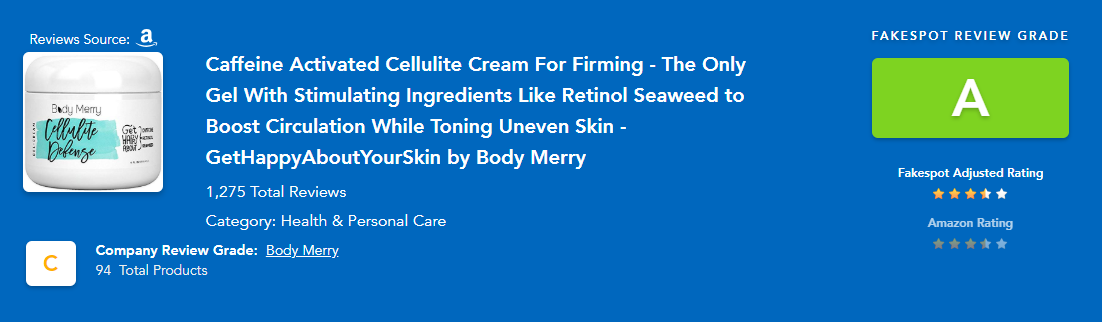 Body Merry Cellulite Cream reviews analysis